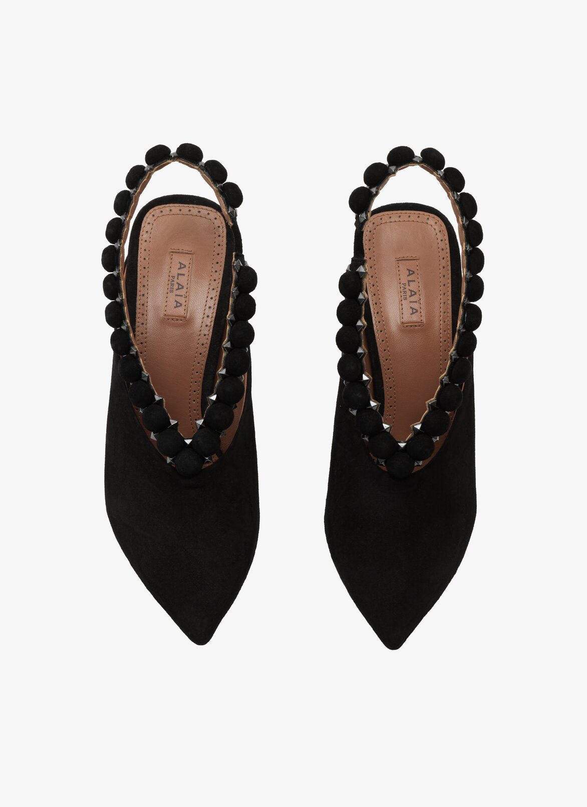 SUEDE LEATHER BOMBE PUMPS ALAÏA BLACK SUEDE LEATHER BOMBE PUMPS